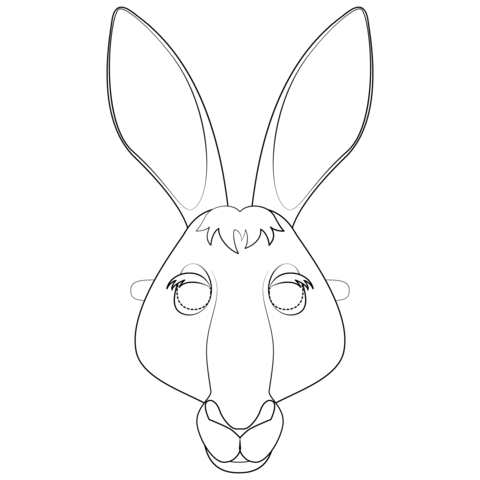 Kangaroo Mask Coloring Page